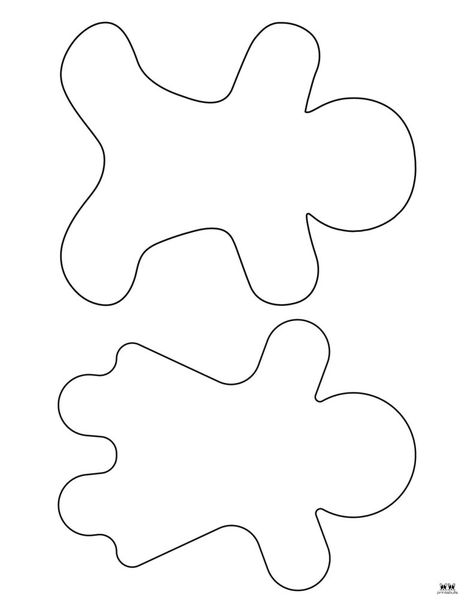 Printable Gingerbread Template-Page 8 Gingerbread Man Ornament Template, Blank Gingerbread Man Template, Gingerbread Man Stencil, Gingerbread People Template, Gingerbread Template Printable, Ginger Bread Pattern, Gingerbread Outline Printable, Ginger Bread Template, Gingerbread Boy And Girl Template