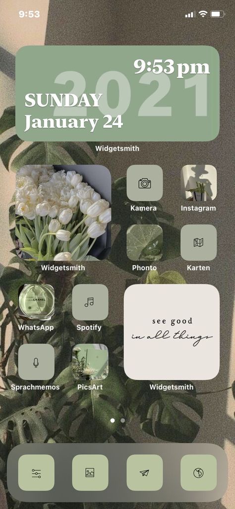 Phone Themes Spring, Widget Smith Ideas, Handy Aesthetic, Iphone Layout Aesthetic, Green Wallpaper Iphone, Clean Iphone, Mint Green Wallpaper Iphone, Widget Smith, Themes Aesthetic