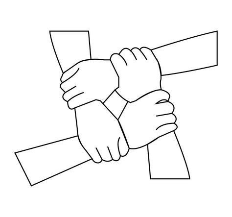 People Holding Hands Drawing, Drawing Of People, Two Hands Holding, Hands Drawing, Drawing Room Interior Design, People Working Together, Working Drawing, Vector Line, Hands Holding