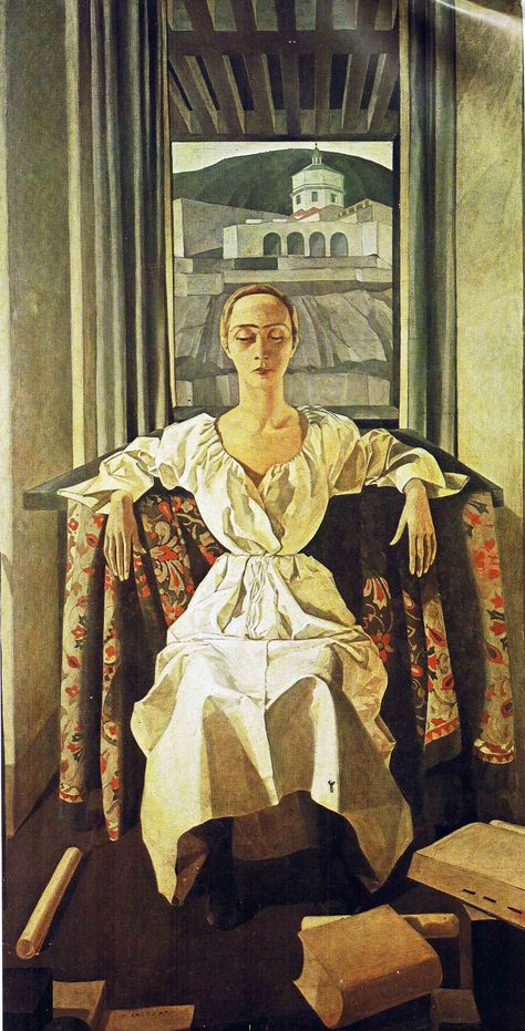 "Silvana Cenni," Felice Casorati (Italian, 1883-1963) Metaphysical Art, Magic Realism, Edward Hopper, Italian Painters, Woman Sitting, Italian Artist, Italian Art, A Chair, Art Moderne