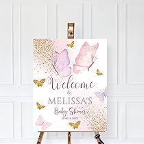 Poster Butterfly, Pink Purple Wedding, Butterfly Baby Shower Theme, Personalized Wedding Decor, Little Butterfly, Baby Shower Invitaciones, Butterfly Decor, Butterfly Butterfly, Butterfly Baby Shower