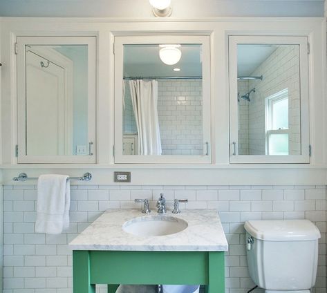 Medicine Cabinets Ideas, Large Medicine Cabinet, Green Vanity, Inset Cabinets, Recessed Medicine Cabinet, Over Toilet, Cabinets Ideas, Medicine Cabinets, Medicine Cabinet Mirror