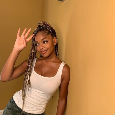 Marsai Martin Hairstyles, Marsai Martin, Queen Hair, Dope Hairstyles, African Braids, Boho Braids, Celebrity Beauty, Goddess Braids, Protective Hairstyles