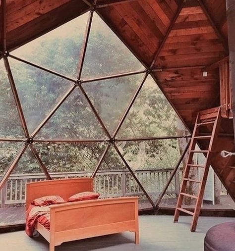 Interior Hallway, Geodesic Dome Homes, Thatched House, Dome House, Geodesic Dome, Cabin In The Woods, Outdoor Retreat, Cozy Interior, Cheap Home Decor