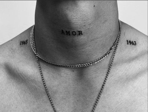 Word Neck Tattoos, Front Neck Tattoo, Amor Tattoo, Crest Tattoo, Tattoo Font For Men, Phrase Tattoos, Back Of Neck Tattoo, Map Tattoos, Neck Tattoo For Guys