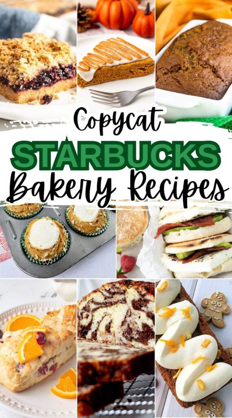 Starbucks copycat bakery recipes. Indulge in the flavors of Starbucks right from your own kitchen with these mouthwatering copycat bakery recipes! From a lemon loaf to pumpkin spice bread, these homemade treats will satisfy your cravings while saving you money. Perfect for breakfast, dessert, or any time in between. #copycatstarbucks #dessert Starbucks Recipes Bakery, Copycat Starbucks Sandwich Recipes, Copycat Baking Recipes, Starbucks Oatmeal Copycat, Bakery Copycat Recipes, Bakery Food Recipes, Starbucks Bakery Recipes, Starbucks Copycat Recipes Food, Copycat Starbucks Pumpkin Bread