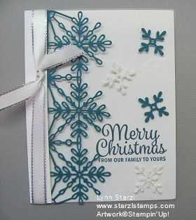 Seasonal Chums Bundle, Snowflake Sentiments Bundle! Stampin Up Swirly Snowflakes Cards, Snowflake Sentiments Stampin Up Cards, Snowflake Border, Chrismas Cards, Christmas Cards 2017, Thinlits Dies, Snowflake Cards, Holiday Snowflakes, Homemade Christmas Cards