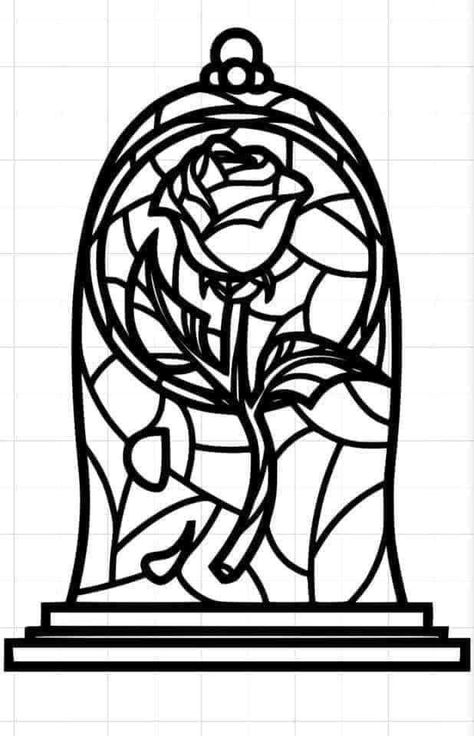 Disney Stained Glass, Beauty And The Beast Rose, Deco Disney, Disney Silhouettes, Idee Cricut, Images Disney, Disney Designs, Stained Glass Designs, Disney Beauty And The Beast