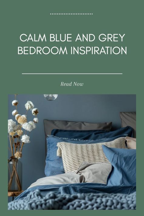 Transform your space with these calming blue and grey bedroom ideas that emphasize tranquility and relaxation. Shades of blue paired with soft greys create a serene atmosphere perfect for unwinding after a long day. Explore different design elements like bedding, curtains, and wall colors to curate your dream retreat. These ideas blend style and comfort, making your bedroom a pleasing sanctuary, ideal for restful nights and peaceful mornings. Start your journey to serene bedroom decor today with practical tips and inspiration! Dusty Blue Bedroom Ideas, Tranquil Bedroom Ideas, Blue And Grey Bedroom Ideas, Blue And Grey Bedroom, Grey Colour Scheme Bedroom, Grey Bedroom Colors, Grey Bedroom Ideas, Grey Bedroom Decor, Tranquil Bedroom