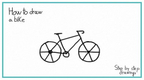 How to draw a BIKE in 7 STEPS - EASY #drawings #bike #stepbystepdrawings #easydrawings Bike Drawings Easy, Cartoon Bike Drawing, How To Draw Cycle, Bike Doodle Easy, How To Draw A Bike Easy, Easy Bicycle Drawing, How To Draw A Bike, Bicycle Drawing, Cycle Drawing