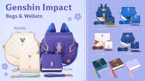 Bags & Wallets — GENSHIN IMPACT by Noearts — Kickstarter Popular Games, Things To Buy, Genshin Impact, Leather Bag, Wallets, Pu Leather, Bags Designer, Bag Lady, Wallet