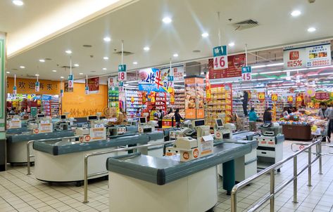 Supermarket in China. This picture shows a supermarket entrance and cashier desk , #SPONSORED, #picture, #shows, #Supermarket, #China, #supermarket #ad Supermarket Cashier, Picture Show, Entrance, Editorial, Layout, Desk, China, Home Decor, Design