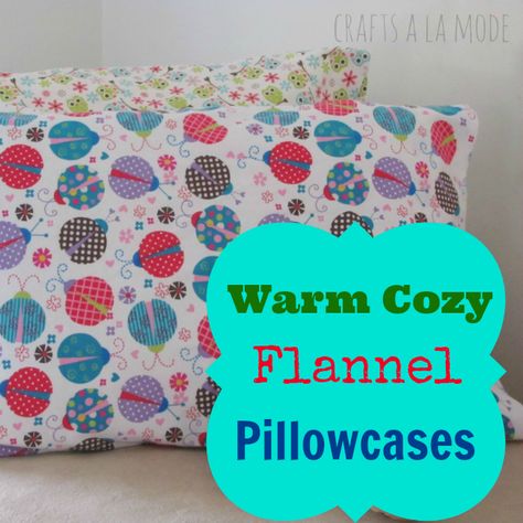 Easy to Make Warm and Cozy Flannel Pillowcases Flannel Pillow, Pillow Cases Tutorials, Flannel Pillows, Pillow Cases Diy, Kids Flannel, Cute Sewing Projects, Pillowcase Pattern, Baby Sewing Projects, Sewing Projects For Kids