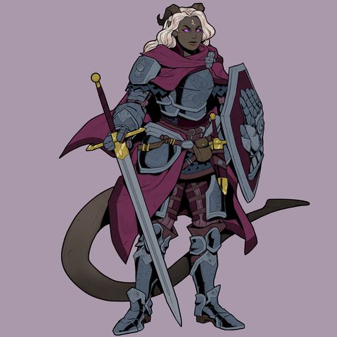 Tiefling Paladin, Dnd Tiefling, Dnd Paladin, Knight Tattoo, Pathfinder Character, Rpg Ideas, Dnd Ideas, Rpg Characters, Mish Mash