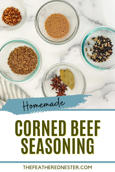 Corned Beef Seasoning is the perfect combination of flavors for your next meal of corned beef and cabbage. Grind up a batch in just a few minutes! How To Season Corned Beef, Seasoning For Corned Beef, Corn Beef Seasoning Homemade, Corn Beef Seasoning, Corned Beef Seasoning Recipe, Corned Beef Spices, Corned Beef Seasoning, Corned Silverside, Corn Beef And Cabbage Soup