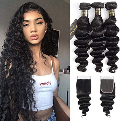 Deep Wave Bundles, Loose Deep Wave, Virgin Hair Bundles, Bundles With Closure, Deep Wave Hairstyles, Deep Curly, Body Wave Hair, Hair Quality, Sew In