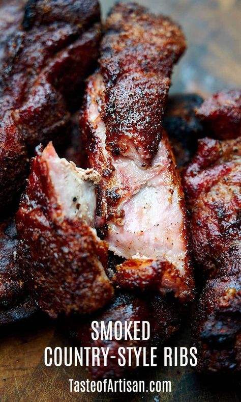 Smoked Country Style Ribs, Vaporub Uses, Country Ribs Recipe, Country Pork Ribs, Smoked Pork Recipes, Brisket Burnt Ends, Country Style Pork Ribs, Smoked Pork Ribs, Country Style Ribs