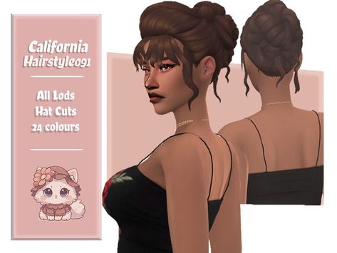 The Sims Resource - California Hairstyle Sims 4 Hair Updo, Sims 4 Medieval Hair, Sims 4 Cc Updo Hair, Sims 4 Updo Hair Cc, Big Updo, Medieval Hair, Sims 4 Decades Challenge, Medieval Hairstyles, Sims 4 Challenges