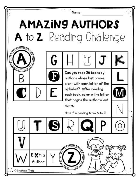 Reading Challenge for Kids A To Z Reading Challenge, Reading Challenge For Kids, Reading Incentives, Summer Reading Challenge, Library Book Displays, Reading Motivation, Reading Club, Elementary Library, Library Activities