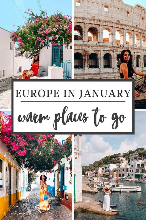 Winter Sun Getaways: Warmest Places in Europe in January - jou jou travels Italy In January, Best Places To Travel In January, Where To Go In Europe In Winter, Europe January, Warm Places To Travel In February, Europe In January, Europe Winter Itinerary, Best Places In Italy, Best Places To Vacation