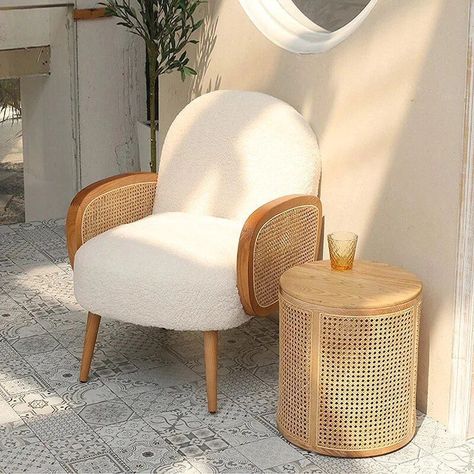 Storage Rattan, Tight Back Sofa, Single Couch, Modern Velvet Sofa, Nordic Chair, Balcony Chairs, Rattan Side Table, Japanese Minimalism, Single Sofa Chair