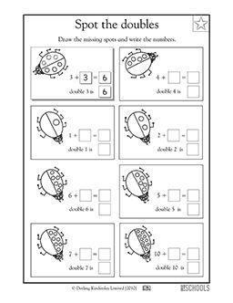 Spot the doubles Doubles Worksheet, Math Things, Math Doubles, Ks1 Maths, Doubles Facts, Worksheet Kindergarten, Addition Strategies, First Grade Math Worksheets, Math Coach