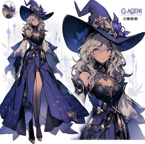 Witch Outfits Anime, Celestial Character Design Outfit, Witch Drawing Outfit, Fantasy Witch Outfit Design, Anime Witch Outfit Design, Witch Outfit Reference, Star Witch Character Design, Witch Outfit Drawing Reference, Witch Oc Design