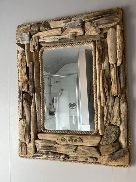 Big Driftwood Ideas, Driftwood Furniture Ideas, Driftwood Shelf, Driftwood Furniture, Driftwood Mirror, Driftwood Art Diy, Driftwood Crafts, Drift Wood, Wood Ideas