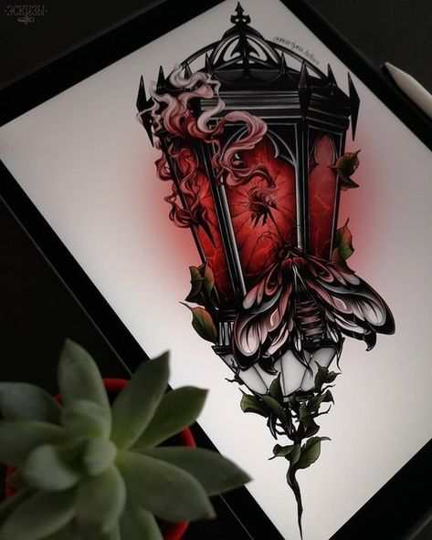 Lantern Tattoo, Inspiration Tattoos, Dark Art Tattoo, Tattoo Art Drawings, Dark Tattoo, Tattoo Flash Art, Neo Traditional, Flash Art, Trendy Tattoos