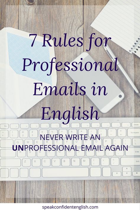 Do you write emails in English for work? Do you feel nervous about sending emails in English? Follow these simple 7 Rules for a Professional Email in English and you'll have nothing to worry about.  via @spkconfidenteng Email Etiquette Professional Follow Up, Email Etiquette, English Business, Speak Fluent English, Writing Techniques, Email Writing, Advanced English Vocabulary, Professional Email, Business English