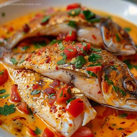 Red Herring Recipe, Sauce For Snapper, Whole Red Snapper Recipes Caribbean, American Red Snapper Recipe, Creole Fish Recipes, Creole Sauce For Fish, Recipe For Red Snapper Fillet, Baked Red Snapper Filet, Red Fish Recipes