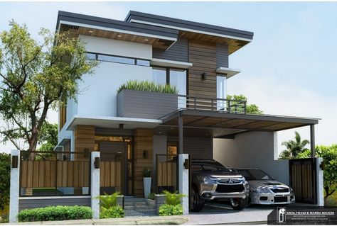 Modern Asian House, Modern Filipino House, Modern Zen House, Small House Design Philippines, House Architecture Styles, Modern Tropical House, Asian House, Two Story House Design, 2 Storey House Design