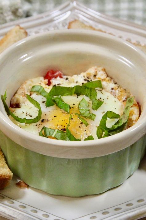 Baked Feta Eggs Baked Eggs And Feta, Baked Feta Eggs, Baked Feta With Honey And Thyme, Greek Baked Feta With Honey, Baked Eggs With Spinach And Feta, Mediterranean Feta Egg Bake, Feta Eggs, Baked Feta, Egg Dishes