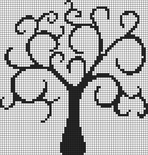 Monochrome Alpha Pattern, Pixel Art Animals, Geeky Cross Stitch Patterns, Crochet Leaf Patterns, Astuces Diy, Graph Paper Art, Cross Stitch Tree, Cross Stitch Heart, Cross Stitch Pictures