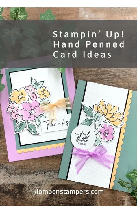 I have made thank you cards and get well cards with the Stampin’ Up! Hand Penned stamp set. You can easily change the greetings for any occasion. I love how simple Stampin’ Up! makes card making. I’d love to teach you how to make these greeting cards! Get started at www.klompenstampers.com Stampin Up Get Well Cards, Stampin Up Hand Penned, Jackie Bolhuis, Narnia Books, Cards Making, Cardmaking Ideas, Birthday Cards For Women, Beautiful Greeting Cards, Classic Card