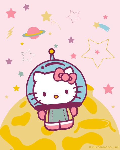 Astronaut Hello Kitty, Alien Hello Kitty, Hello Kitty Space, Hello Kitty Senior, Hk Tattoo, Sanrio Icons, Office Posters, Hello Kitty Toys, Cover Wallpaper