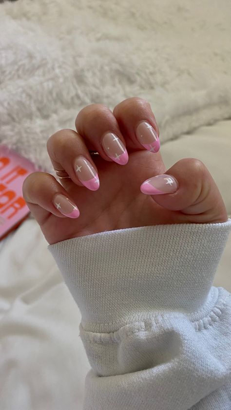 Hoco Nails Pink, Nails Pink Design, Pink Hoco Nails, Pink Design Nails, Acrylics Aesthetic, Nails Hoco, Tip Acrylics, French Tip Nails Pink, Pink Nail Inspo