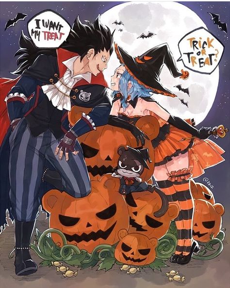 Happy Halloween! Gajeel Levy, Gale Fairy Tail, Fairy Tail Levy, Gajeel And Levy, Fairy Tail Photos, Fairy Tail Family, Fairy Tail Pictures, Fairy Tail Love, Fairy Tail Guild