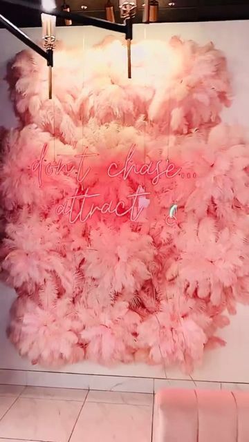 Ostrich Feather Wall Decor, Blooming Feather Wall, Feather Wall Backdrop, Pink Feather Wall, Feather Backdrop, Fur Wall, Backdrop Mockup, Beauty Room Decor, Salon Suites