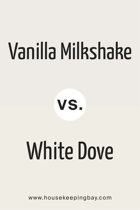 Vanilla Milkshake Kitchen Cabinets, Bm White Winged Dove, Vanilla White Color, Milkshake Paint Color, Benjamin Moore Vanilla Milkshake Walls, Vanilla Milkshake Paint Color, Bm White Down Walls, Benjamin Moore White Dove Color Palette, Greek Villa Vs White Dove