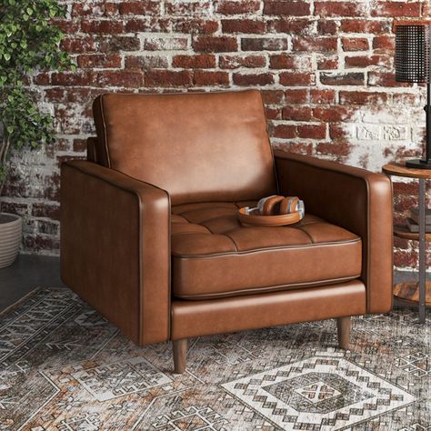 Retro Leather Chair, Brown Leather Sitting Chairs, Leather Sitting Chairs, Dark Brown Chairs Living Room, Brown Leather Lounge Chair, Leather Living Room Chairs, Dark Academia Reading Chair, Brown Leather Accent Chair Living Rooms, Leather Accent Chairs For Living Room