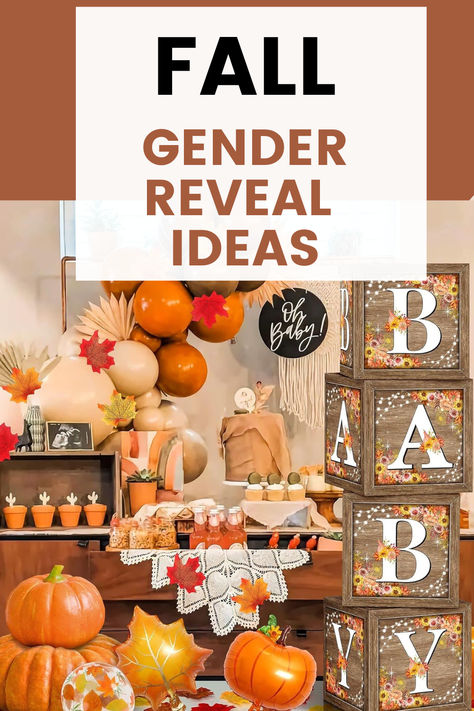 Unique Fall Gender Reveal Ideas! 🎉🍂 Celebrate the upcoming arrival with these simple yet creative gender reveal concepts that capture the essence of autumn. From adorable pumpkin reveals to cozy gatherings with fall-themed treats, find inspiration for a memorable announcement. Explore unique ways like using colored leaves, confetti-filled pine cones, or even a bonfire reveal! Perfect for a festive autumn celebration with family and friends. November Gender Reveal Ideas, November Gender Reveal, Fall Gender Reveal Ideas, Leaves Confetti, Best Party Ideas, Creative Gender Reveals, Autumn Celebration, Gender Reveal Unique, Themed Treats