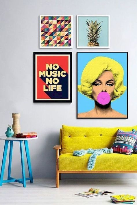 Pop Art Design Interior, Pop Art Home Decor, Pop Art Decor, Memphis Design, Pop Art Design, Happy Design, Style Deco, Interior Design Art, Diy Interior