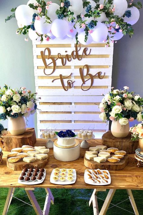 Bridal Shower Table Ideas, Bridal Shower Food Table, Disney Themed Bridal Shower, Bridal Shower Table Decor, Tiffany Blue Bridal Shower, Bridal Shower Tablescape, Shower Table Decorations, Bridal Shower Desserts Table, Shower Table Decor