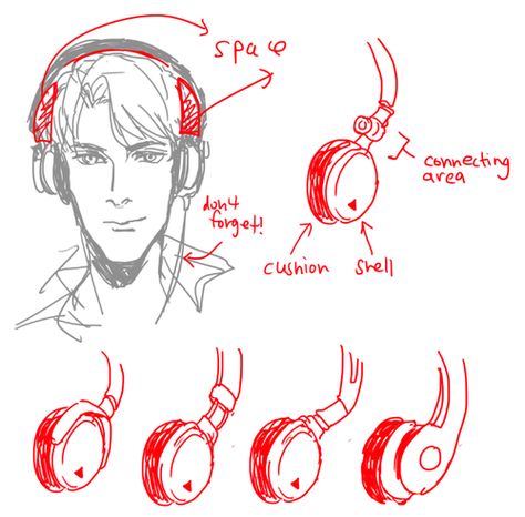 6* Art references and Resources, Hi~ I was in the middle of browsing you helpfulthings stuffs and wondering if you have some tips about headphones and earphones^^ Thanks a bunch in advance if you are willing to do one ^^ Headphones Drawing, Poses References, Guided Drawing, Anatomy Reference, Drawing Clothes, Drawing Skills, Art Tutorials Drawing, Digital Art Tutorial, Drawing Base