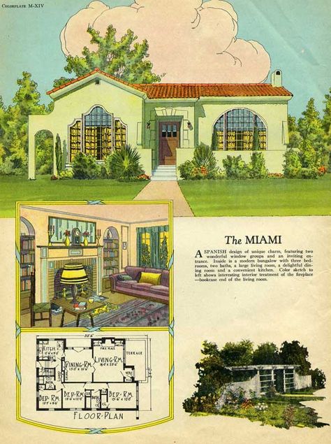 Spanish Style Homes Plans, Spanish Style House Plans, Spanish House Plans, Miami House, Spanish Revival Home, Spanish Bungalow, Colonial House Plans, Mediterranean House Plans, Courtyard House Plans