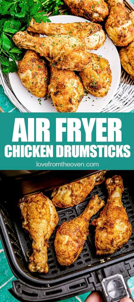 Air Fryer Chicken Drumsticks • Love From The Oven Air Fryer Drumsticks, Air Fryer Chicken Drumsticks, Easy Air Fryer Chicken, Chicken Drumsticks Recipe, Drumsticks Recipe, Fried Chicken Legs, Drumstick Recipes, Chicken Drumstick Recipes, Air Fried Chicken