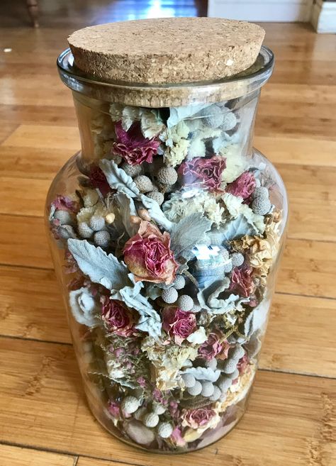 Mason Jar Dried Flowers, Flower Petals In Jar, Dried Flowers In Glass Bottles, Flowers In A Jar, Dried Flower Jar Glass Bottles, Pressed Flower Glass Jar, Wedding Bouquet Preservation, Flowers In Jars, Dried Flower Bouquet