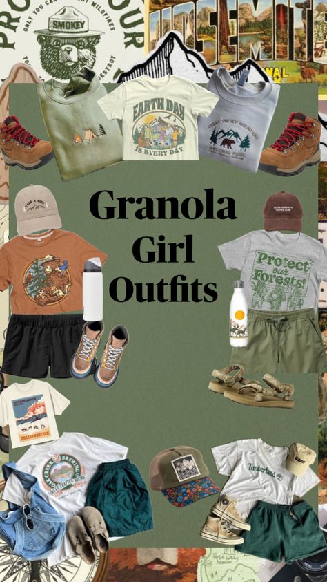 Granola Girl Outfits | Summer Hiking Outfits | Hiking Outfits #granolagirlfits #granolagirlsummer #granolagirlsesthetic #hikingoutfits #summerhikingoutfits #outfitinspo Granola Girl Outfits Summer, Granola Girl Aesthetic Outfits Summer, Cute Granola Outfits, Summer Granola Outfit, Granola Outfits Summer, Granola Summer Outfits, Granola Girl Summer Outfits, Granola Girl Aesthetic Outfits, Girl Outfits Summer