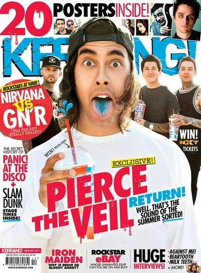 ★ Pierce The Veil ★ Pin: MLV *-* lml Pierce The Veil Poster, Kerrang Magazine, Jd And Veronica, Magazine Cover Ideas, Music Poster Design, Fashion Magazine Cover, Music Magazines, Pierce The Veil, Emo Bands